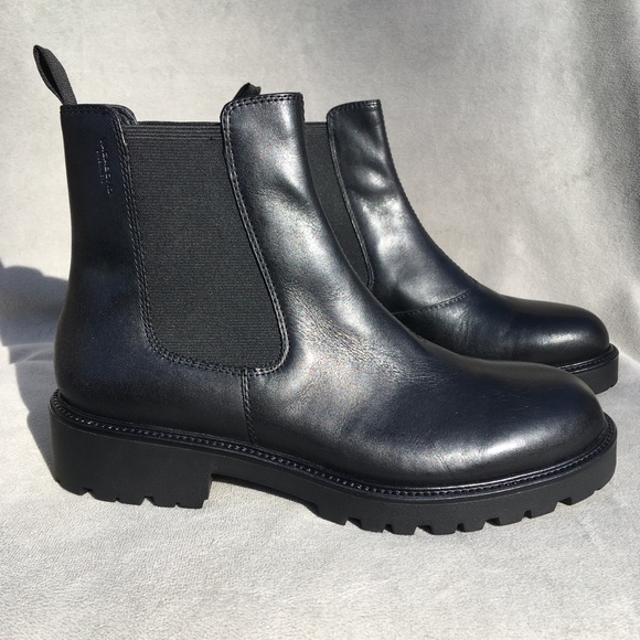 vagabond kenova black leather chunky chelsea boots